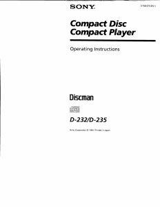 Bruksanvisning Sony D-232 Discman