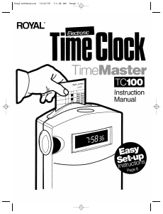Handleiding Royal TC100 TimeMaster Tijdregistratiesysteem