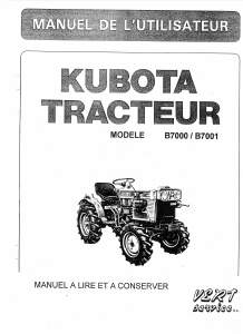 Mode d’emploi Kubota B7000 Tracteur