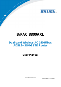 Manual Billion BiPAC 8800AXL Router