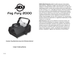 Handleiding AmericanDJ Fog Fury 2000 Rookmachine