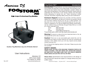 Handleiding AmericanDJ Fog Storm 700 Rookmachine