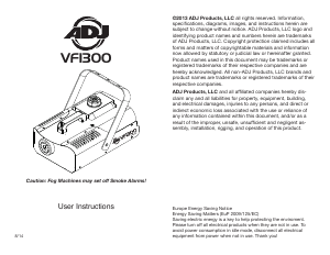 Handleiding AmericanDJ VF1300 Rookmachine