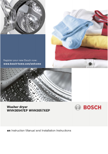 Handleiding Bosch WVH30547EP Was-droog combinatie