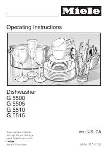 Manual Miele G 5505 Dishwasher