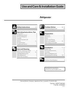 Manual de uso GE TBT18SAXFRAA Frigorífico combinado