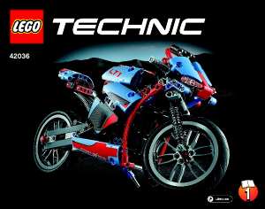 Handleiding Lego set 42036 Technic Straatmotor