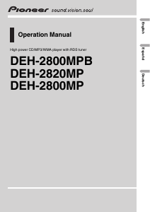 Manual Pioneer DEH-2800MP Car Radio
