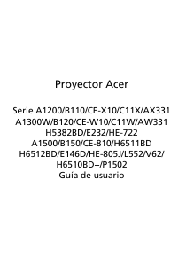 Manual de uso Acer A1300W Proyector
