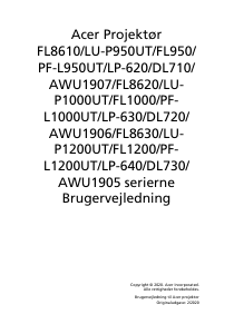 Brugsanvisning Acer FL8620 Projektor