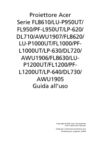Manuale Acer FL8630 Proiettore