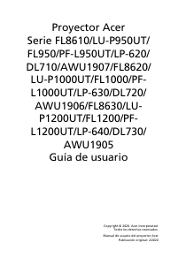 Manual de uso Acer FL8630 Proyector