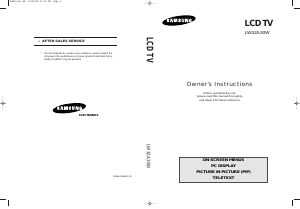 Manual Samsung LW32A30W LCD Television