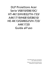 Manuale Acer GM832 Proiettore