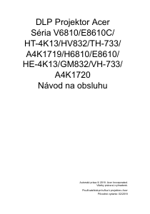 Návod Acer GM832 Projektor
