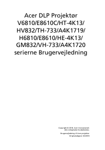 Brugsanvisning Acer GM832 Projektor