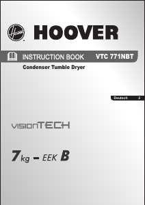 Bedienungsanleitung Hoover VTC 771 NBT Trockner