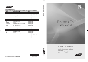 Mode d’emploi Samsung PS63C7780YS Téléviseur plasma