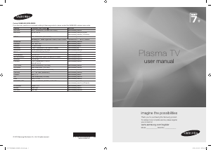 Bedienungsanleitung Samsung PS50C7HR/XEC Plasma fernseher