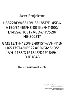 Bedienungsanleitung Acer H6522ABD Projektor