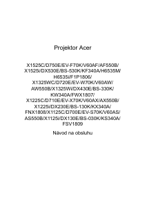Návod Acer H6535i Projektor