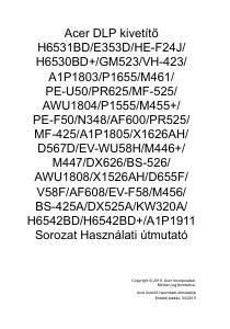 Használati útmutató Acer H6542BD Vetítő