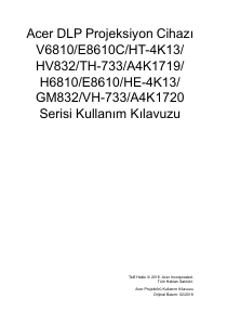 Kullanım kılavuzu Acer HV832 Projektör