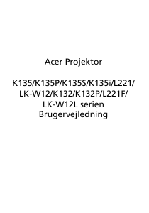 Brugsanvisning Acer K135i Projektor