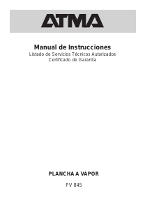 Manual de uso Atma PV 845 Plancha