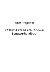 Bedienungsanleitung Acer K138STi Projektor