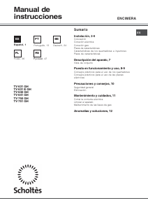 Instrukcja Scholtès TV 750 (BK) GH Płyta do zabudowy