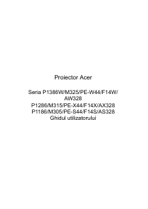 Manual Acer P1186 Proiector
