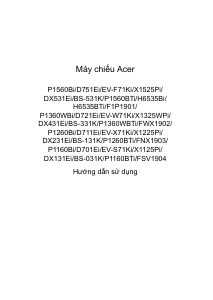 Hướng dẫn sử dụng Acer P1260BTi Máy chiếu