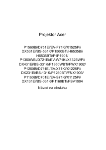 Návod Acer P1260Bi Projektor
