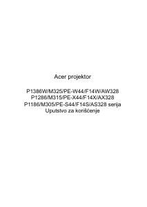 Priručnik Acer P1286 Projektor