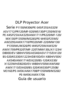 Manual de uso Acer P1350WB Proyector