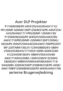 Brugsanvisning Acer P1350WB Projektor