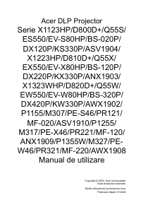 Manual Acer P1355W Proiector