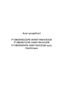 Käyttöohje Acer P1386W Projektori