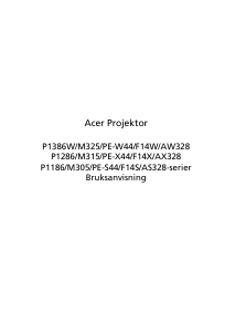 Bruksanvisning Acer P1386W Projektor