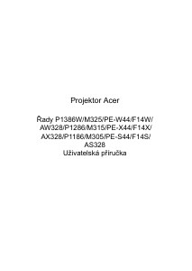 Manuál Acer P1386W Projektor