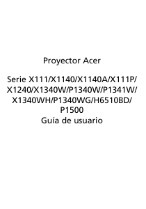 Manual de uso Acer P1500 Proyector