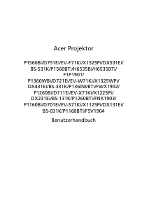 Bedienungsanleitung Acer P1560BTi Projektor