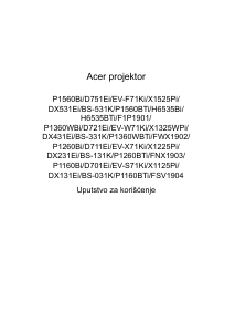 Priručnik Acer P1560BTi Projektor