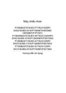Hướng dẫn sử dụng Acer P1560BTi Máy chiếu