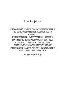 Brugsanvisning Acer P1560BTi Projektor