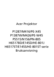 Bruksanvisning Acer P5515 Projektor