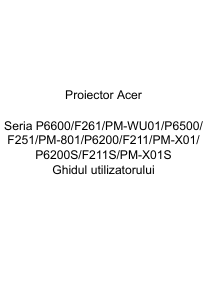 Manual Acer P6200S Proiector