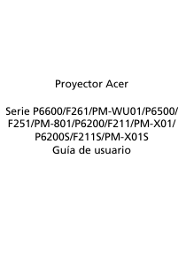 Manual de uso Acer P6500 Proyector