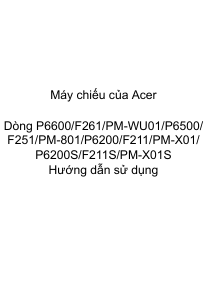 Hướng dẫn sử dụng Acer P6500 Máy chiếu
